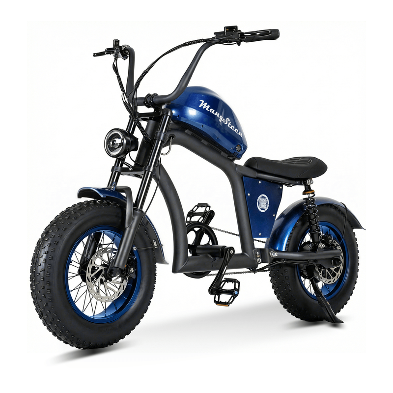 Mangosteen FT02 Mini E-Bike, 250W Motor, 48V 22,5Ah Akku, 25km/h, bis zu 100km Reichweite, 16 x 4,0 Zoll All-Terrain-Reifen, Doppelstoßdämpfer, bis 120 kg belastbar für Stadt und Gelände