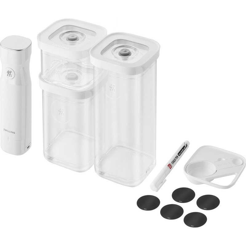 ZWILLING Fresh & Save Cube luftdichter Vakuum-Aufbewahrungsbehälter, 6 Stück, transparenter Kunststoff, 33 x 12 x 25 cm
