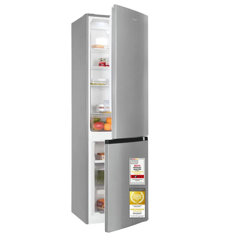 Exquisit Kühl-Gefrierkombination | 253 l Nutzinhalt, Energieklasse C, 39 dB, hoch und schmal | No Frost Kühlen und Gefrieren, Automatik, …