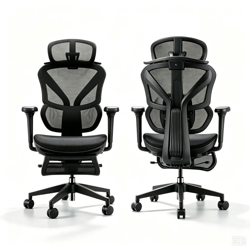 JoySelect Z9 Pro Ergonomische Bureaustoel met Voetensteun, Mesh Bureaustoel met Hoge Rugleuning en Adaptieve Lendensteun, 5D Verstelbare Armleuningen, 4D Hoofdsteun, Zitdiepte Verstelling, 140° Kantelbare Computerstoel, Zwart