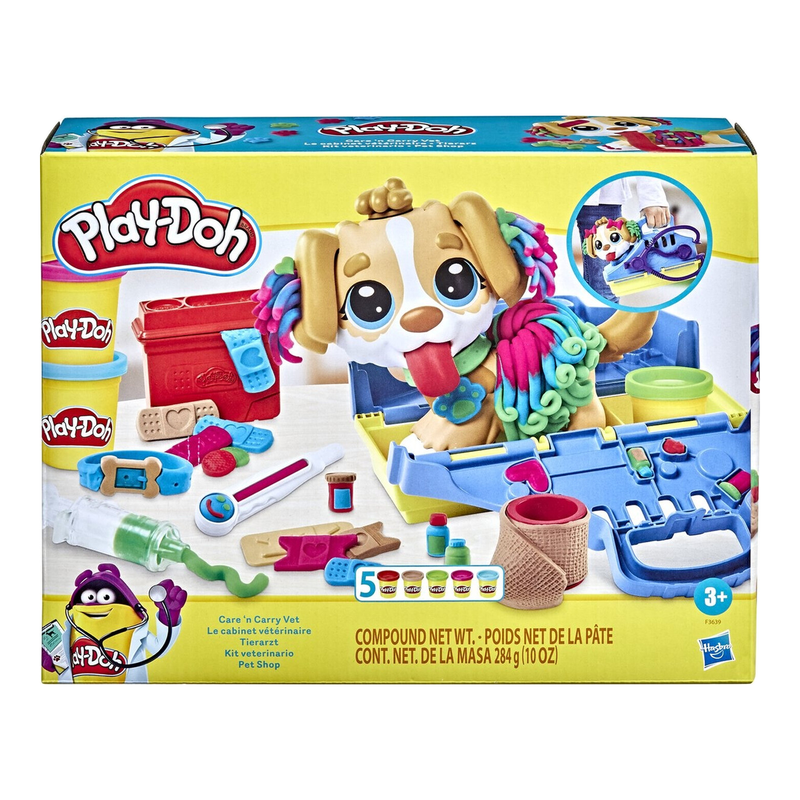 Play-Doh dierenarts set - draagbare dierenarts speelset, meerkleurig