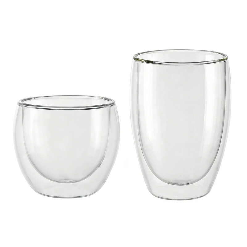 Ju7cer glazen bekers met glazen rietjes 220 ml en 350 ml 2 stuks