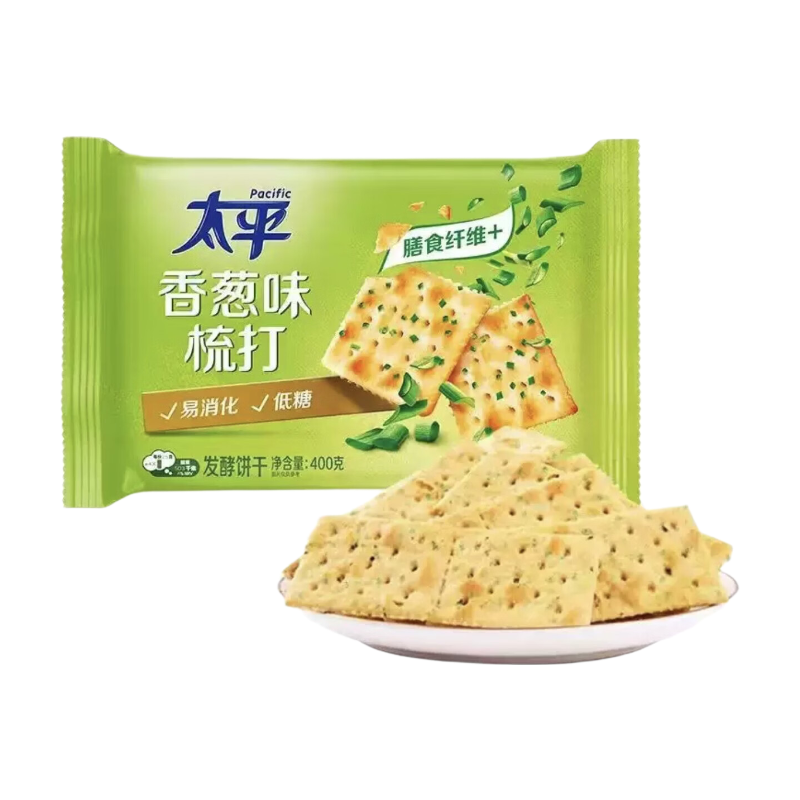 Pacific Soda Cracker mit Zwiebel- und Schnittlauchgeschmack, Familienpackung 400 g