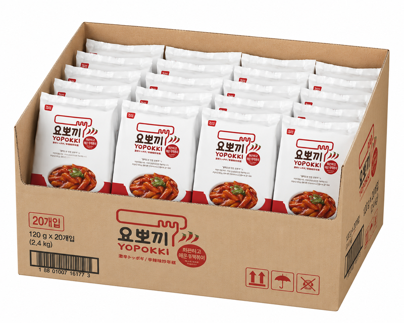 YOUNGPOONG Yopokki Hot and Spicy Tteokbokki 120 g x 20 stuks