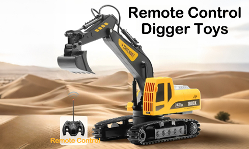 Une excavatrice RC réaliste avec un bras de creusement fonctionnel et une rotation à 180° – parfaite pour s'amuser à construire à l'intérieur comme à l'extérieur.